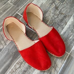 GAP red faux suede espadrilles